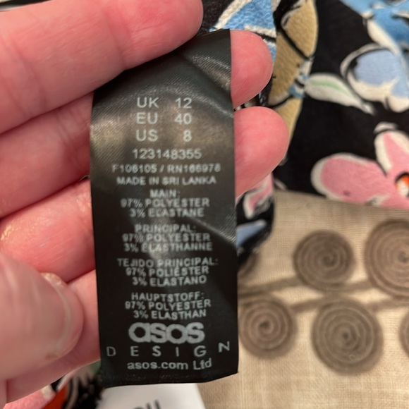 ASOS DESIGN flutter sleeve floral midi tea dress/NWOT/8 - Picture 11 of 16